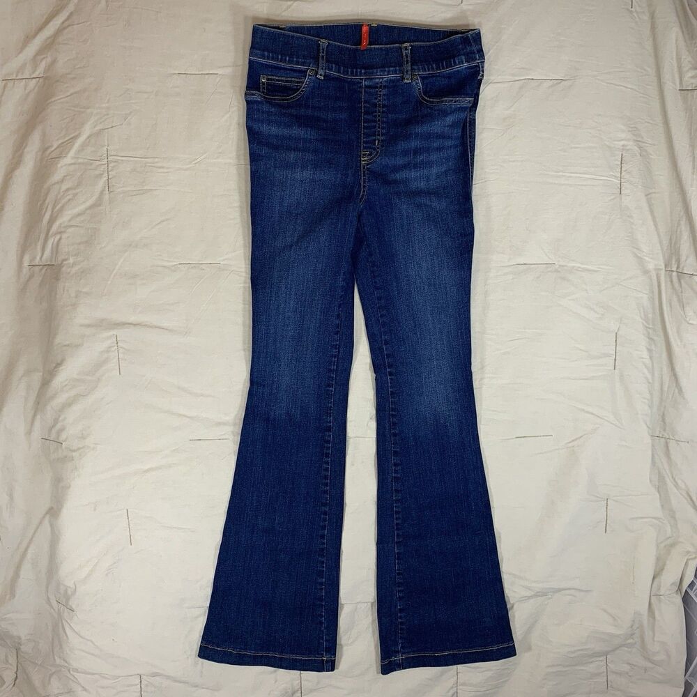 Spanx Jeans Womens M Blue Everywear Flare Dark 20327R
